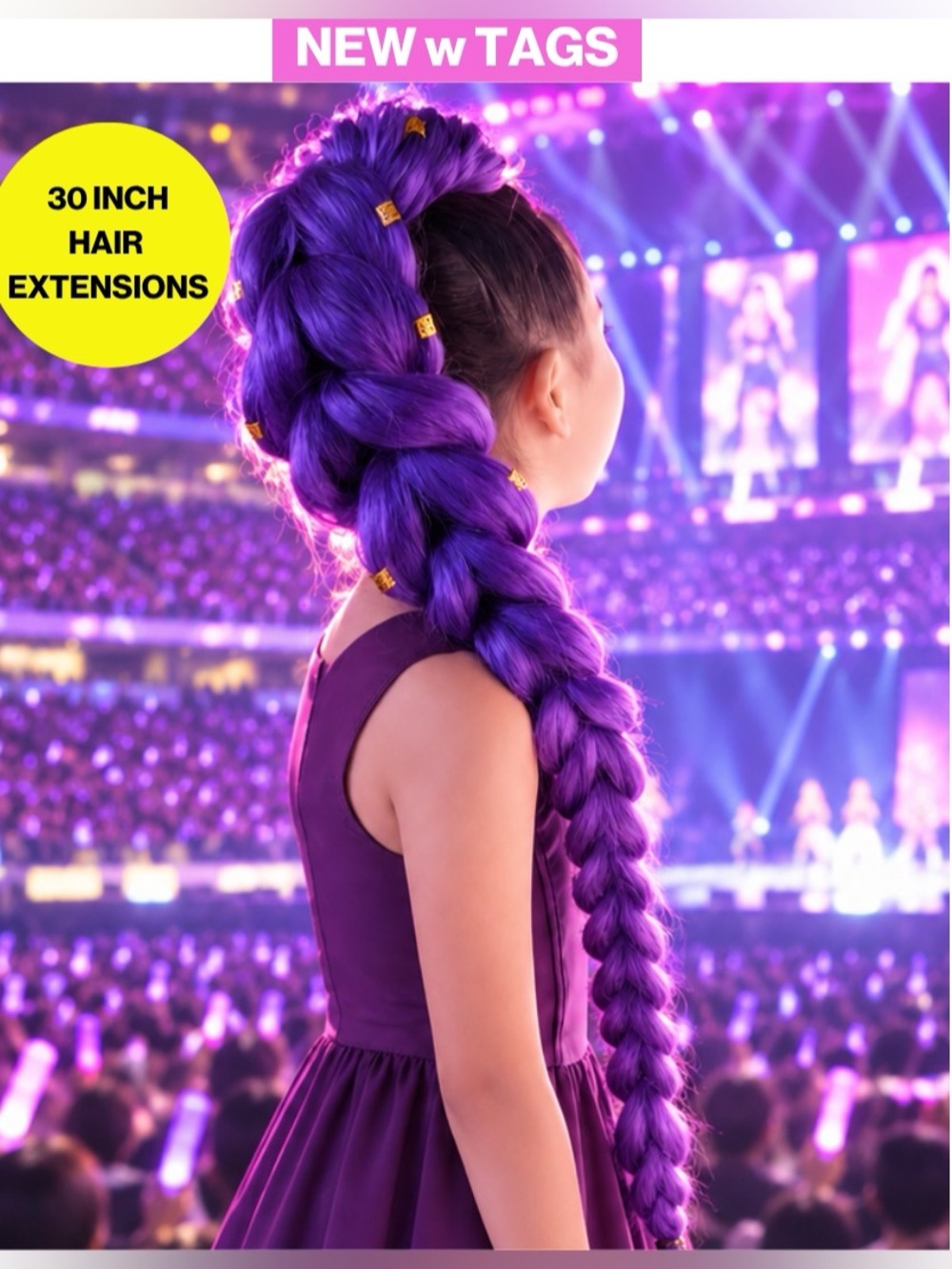 NEW w/TAGS 🏷️ 30 Inch Purple Hair Extensions (Pack of 1) - Rumi inspired